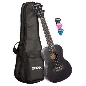 244141 Cascha Konzert Ukulele Set Schwarz