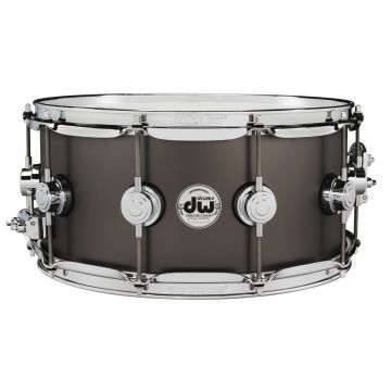 237566AUS DW Satin Black Over Brass Snare AUSSTELLER