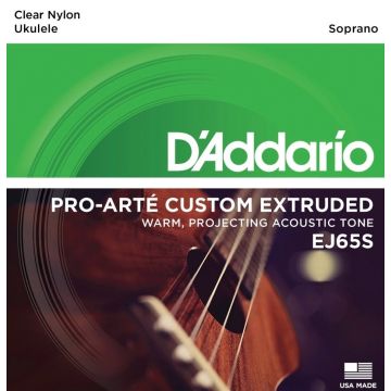 285572 DAddario EJ65S Ukulele Clear Nylon