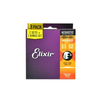 292744 Elixir Phosphor Bronze Nanoweb 11-52