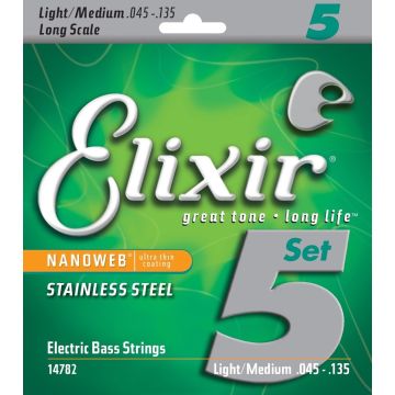 286743 Elixir Bass Nanoweb Stainless Steel