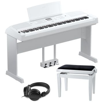 230019 Yamaha DGX-670 WH White Bundle XL