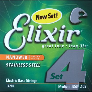 286742 Elixir Bass Nanoweb Stainless Steel