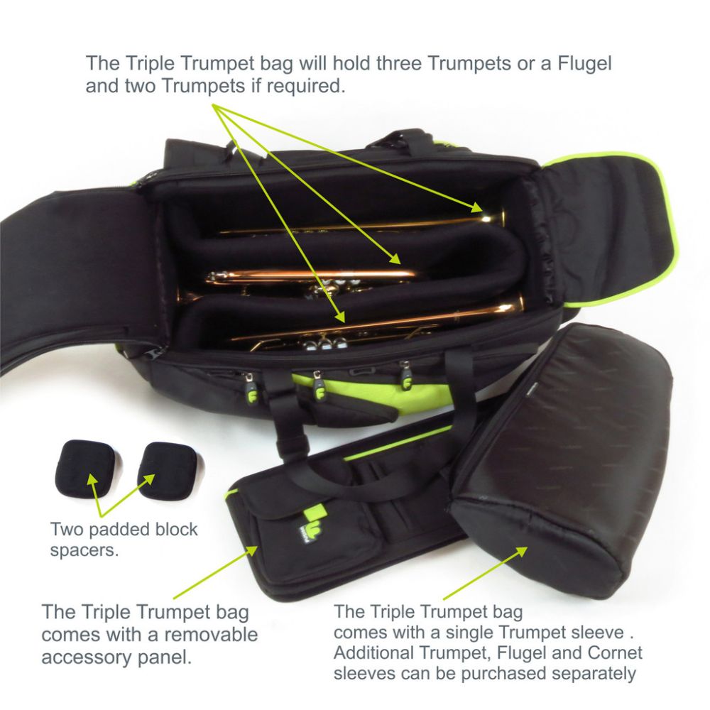 Fusion triple trumpet bag top