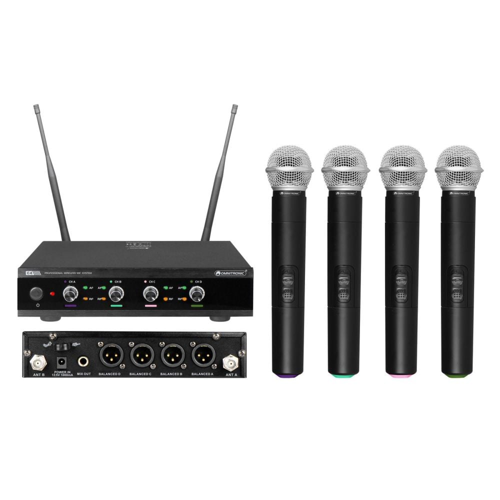 306819 Omnitronic UHF-E4 4-Kanal-Funkmikrofon